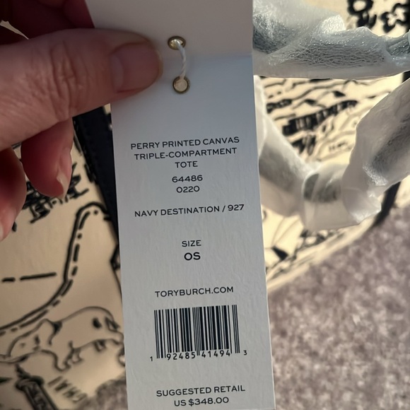 Tory Burch Perry printed Canvas triple compartment tote. - Picture 7 of 7